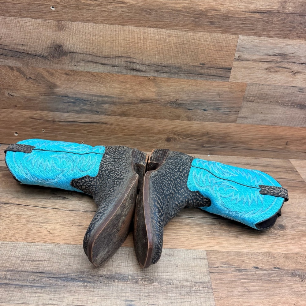 Nocona Boots  size 6Y Fynn Embroidery Square Toe Cowboy Mid Calf Boots - Picture 6 of 9